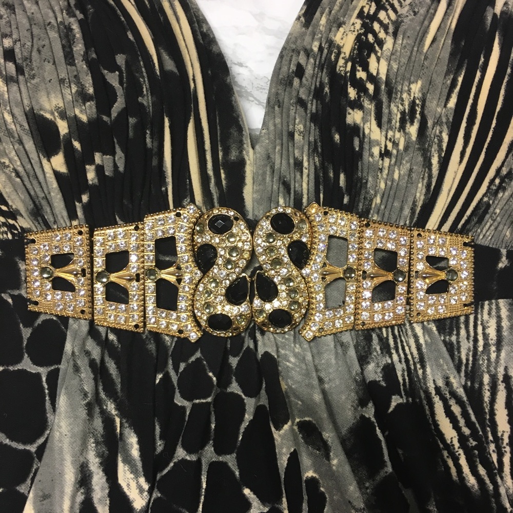 Animal Print Rhinestone Dress